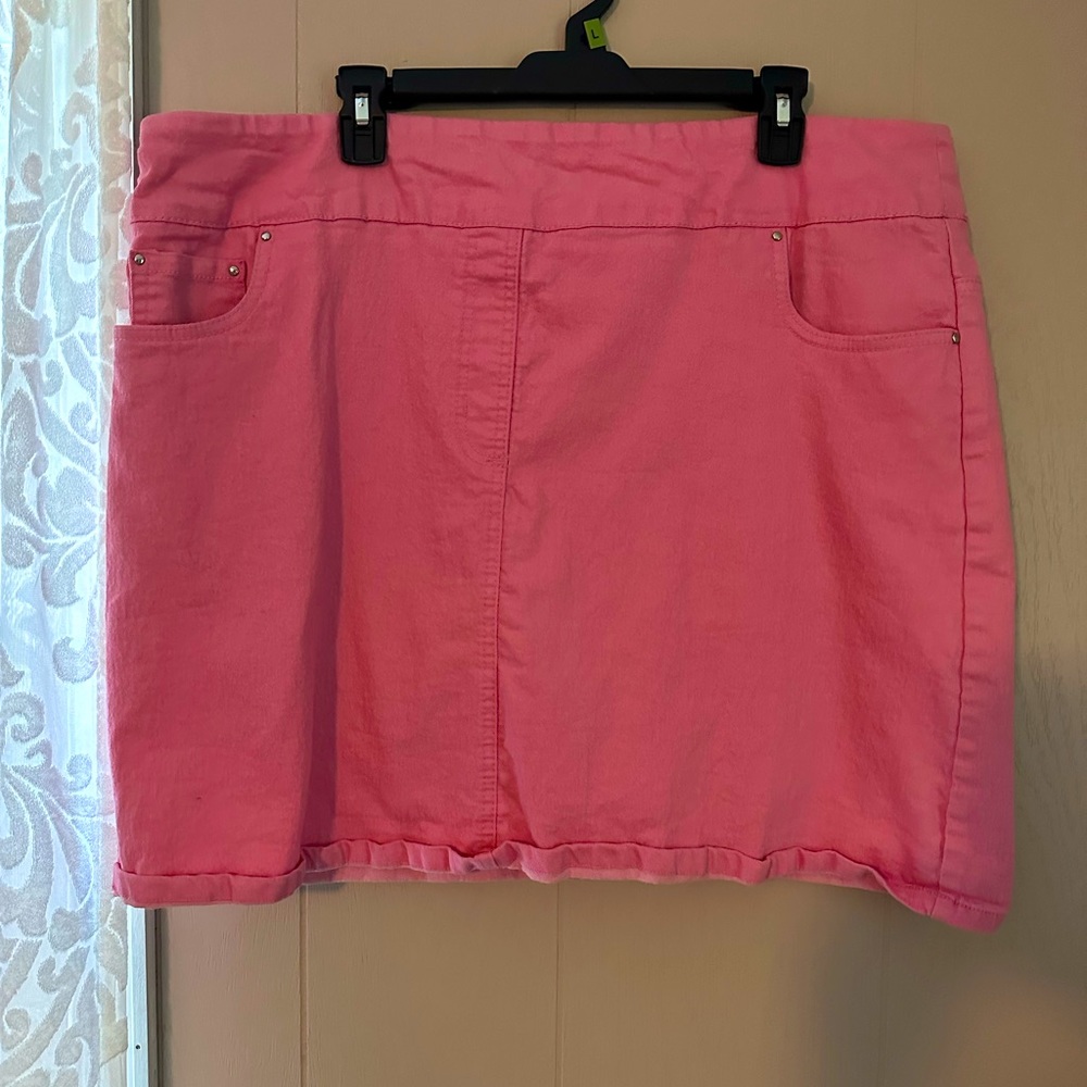 Pink Denim Skort